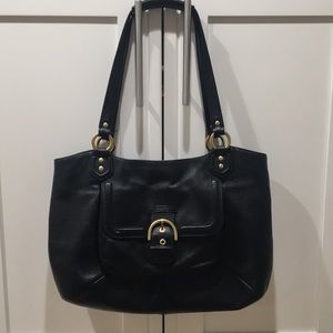 Coach black leather bag